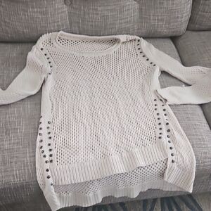 Rock & Republic Cream Sweater with Stud Details